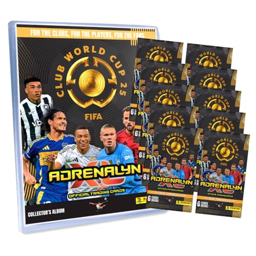 Bundle mit Panini FIFA Club World Cup 2025 - WM Trading Cards - Weltmeisterschaft Sammelkarten - 1 Mappe + 10 Booster + Exklusive Geburtstagskarte von STRONCARD