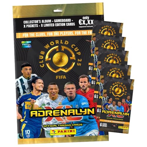 Bundle mit Panini FIFA Club World Cup 2025 - WM Trading Cards - Weltmeisterschaft Sammelkarten - 1 Starter + 5 Booster + Exklusive Geburtstagskarte von STRONCARD