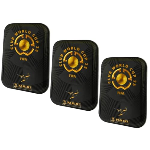 Bundle mit Panini FIFA Club World Cup 2025 - WM Trading Cards - Weltmeisterschaft Sammelkarten - 3 Tin Dosen + Exklusive Geburtstagskarte von STRONCARD