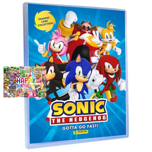 Bundle mit Panini Sonic Karten - (2025) The Hedgehog Sammelkarten - 1 Mappe + Exklusive Geburtstagskarte von STRONCARD