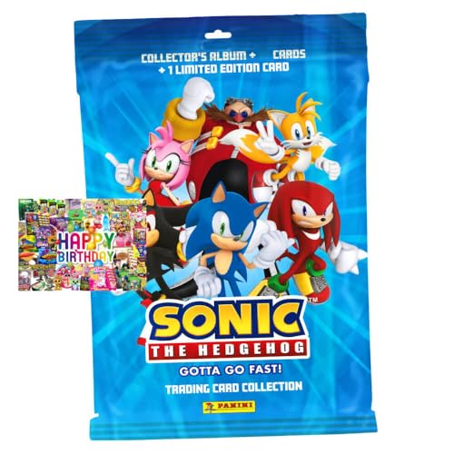 Bundle mit Panini Sonic Karten - (2025) The Hedgehog Sammelkarten - 1 Starter + Exklusive Geburtstagskarte von STRONCARD
