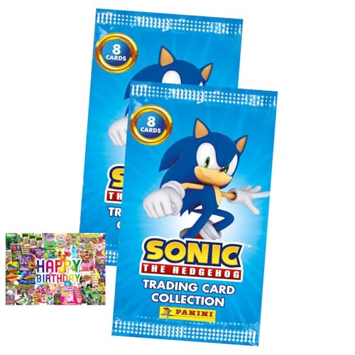 Bundle mit Panini Sonic Karten - (2025) The Hedgehog Sammelkarten - 2 Booster + Exklusive Geburtstagskarte von STRONCARD