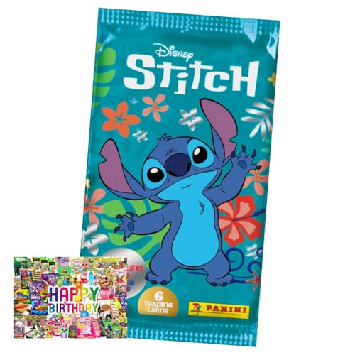 Bundle mit Panini Stitch Karten - (2025) Stitch Trading Cards Sammelkarten - Auswahl + Exklusive Geburtstagskarte (1 Booster) von STRONCARD