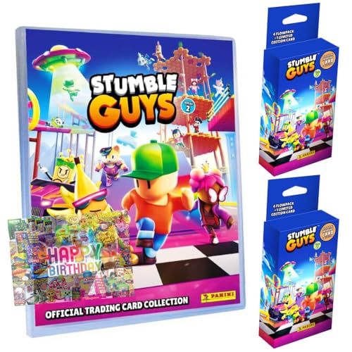 Bundle mit Panini Stumble Guys Karten Serie 2 - Sammelkarten Trading Cards - 1 Mappe + 2 Blister + Exklusive Geburtstagskarte Bundle mit Panini Stumble Guys Karten Serie 2 - Sammelkarten Trading Cards - 1 Mappe + 2 Blister + Exklusive Geburtstagskarte von STRONCARD