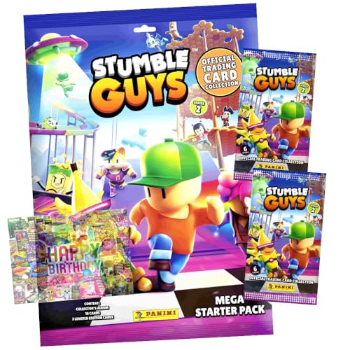 Bundle mit Panini Stumble Guys Karten Serie 2 - Sammelkarten Trading Cards - 1 Starter + 2 Booster + Exklusive Geburtstagskarte Bundle mit Panini Stumble Guys Karten Serie 2 - Sammelkarten Trading Cards - 1 Starter + 2 Booster + Exklusive Geburtstagskarte von STRONCARD