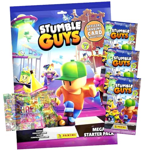 Bundle mit Panini Stumble Guys Karten Serie 2 - Sammelkarten Trading Cards - 1 Starter + 3 Booster + Exklusive Geburtstagskarte Bundle mit Panini Stumble Guys Karten Serie 2 - Sammelkarten Trading Cards - 1 Starter + 3 Booster + Exklusive Geburtstagskarte von STRONCARD