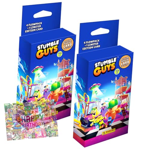 Bundle mit Panini Stumble Guys Karten Serie 2 - Sammelkarten Trading Cards - 2 Blister + Exklusive Geburtstagskarte Bundle mit Panini Stumble Guys Karten Serie 2 - Sammelkarten Trading Cards - 2 Blister + Exklusive Geburtstagskarte von STRONCARD