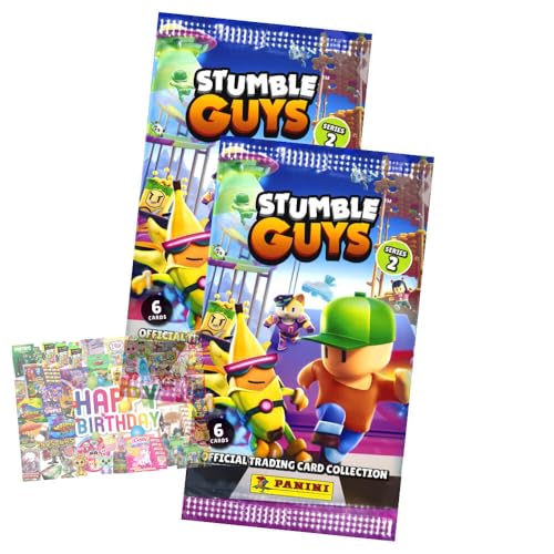 Bundle mit Panini Stumble Guys Karten Serie 2 - Sammelkarten Trading Cards - 2 Booster + Exklusive Geburtstagskarte Bundle mit Panini Stumble Guys Karten Serie 2 - Sammelkarten Trading Cards - 2 Booster + Exklusive Geburtstagskarte von STRONCARD