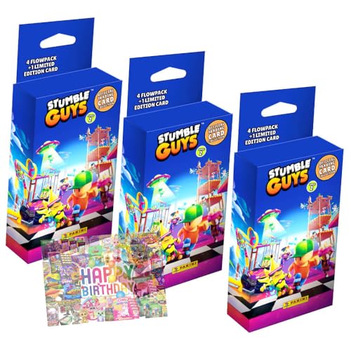 Bundle mit Panini Stumble Guys Karten Serie 2 - Sammelkarten Trading Cards - 3 Blister + Exklusive Geburtstagskarte Bundle mit Panini Stumble Guys Karten Serie 2 - Sammelkarten Trading Cards - 3 Blister + Exklusive Geburtstagskarte von STRONCARD