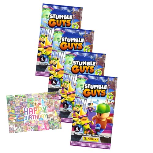 Bundle mit Panini Stumble Guys Karten Serie 2 - Sammelkarten Trading Cards - 4 Booster + Exklusive Geburtstagskarte Bundle mit Panini Stumble Guys Karten Serie 2 - Sammelkarten Trading Cards - 4 Booster + Exklusive Geburtstagskarte von STRONCARD