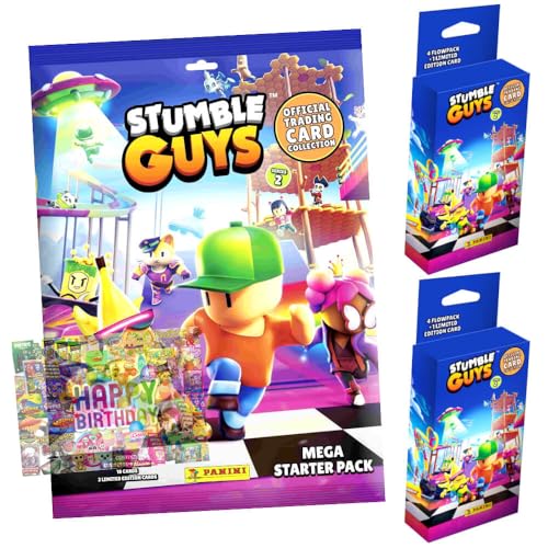 Bundle mit Panini Stumble Guys Karten Serie 2 - Trading Cards Sammelkarten - 1 Starter + 2 Blister + Exklusive Geburtstagskarte Bundle mit Panini Stumble Guys Karten Serie 2 - Trading Cards Sammelkarten - 1 Starter + 2 Blister + Exklusive Geburtstagskarte von STRONCARD