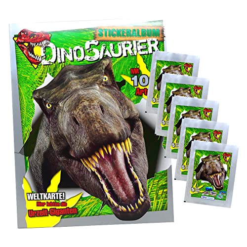 Dinosaurier Sticker Kollektion 2022 - Blue Ocean Sammelsticker Bundle + 10 Originale Hüllen (1 Album + 5 Tüten) von STRONCARD