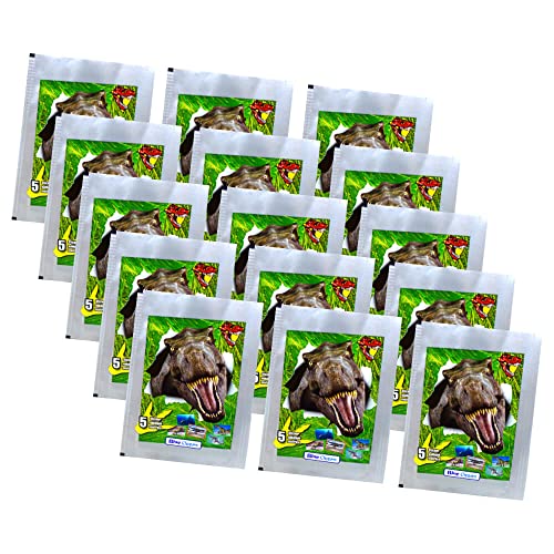 Dinosaurier Sticker Kollektion 2022 - Blue Ocean Sammelsticker Bundle + 10 Originale Hüllen (15 Tüten) von STRONCARD