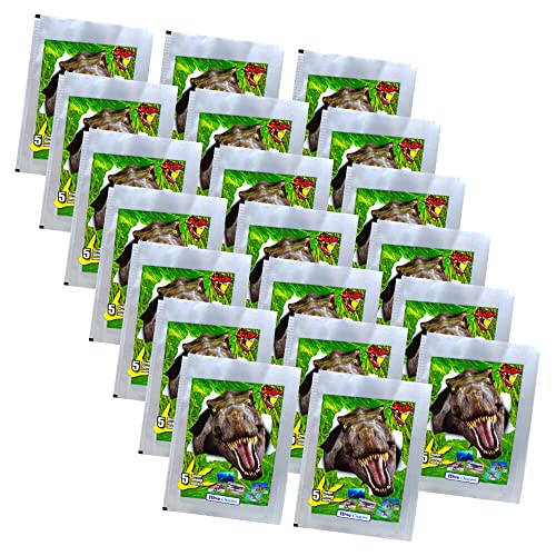 Dinosaurier Sticker Kollektion 2022 - Blue Ocean Sammelsticker Bundle + 10 Originale Hüllen (20 Tüten) von STRONCARD
