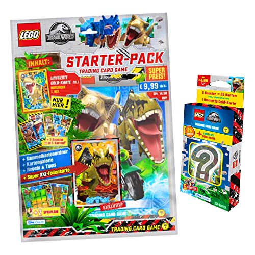 Lego Jurassic World Serie 2 Karten - Trading Cards - Sammelkarten Auswahl im Bundle + 10 Originale Hüllen (1 Starter + 1 Blister) von STRONCARD