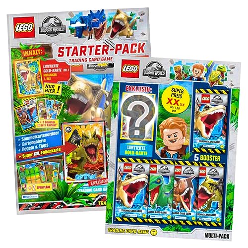 Lego Jurassic World Serie 2 Karten - Trading Cards - Sammelkarten Auswahl im Bundle + 10 Originale Hüllen (1 Starter + 1 Multipack) von STRONCARD
