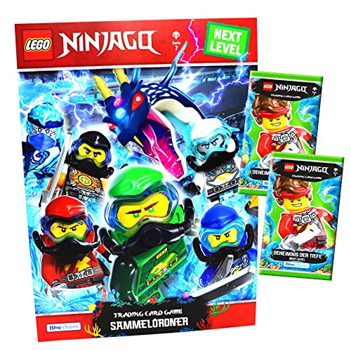 Lego Ninjago Karten Trading Cards Serie 7 - Geheimnis der Tiefe Next Level (2022) - Auswahl Sammelkarten Bundle + 10 Originale Hüllen (1 Sammelmappe + 2 Booster) von STRONCARD