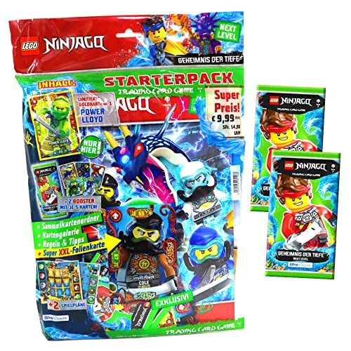 Lego Ninjago Karten Trading Cards Serie 7 - Geheimnis der Tiefe Next Level (2022) - Auswahl Sammelkarten Bundle + 10 Originale Hüllen (1 Starter + 2 Booster) von STRONCARD