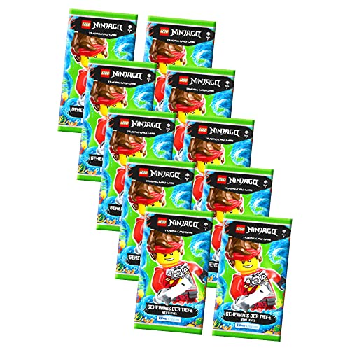 Lego Ninjago Karten Trading Cards Serie 7 - Geheimnis der Tiefe Next Level (2022) - Auswahl Sammelkarten Bundle + 10 Originale Hüllen (10 Booster) von STRONCARD