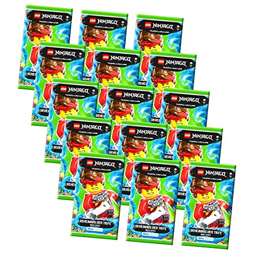 Lego Ninjago Karten Trading Cards Serie 7 - Geheimnis der Tiefe Next Level (2022) - Auswahl Sammelkarten Bundle + 10 Originale Hüllen (15 Booster) von STRONCARD