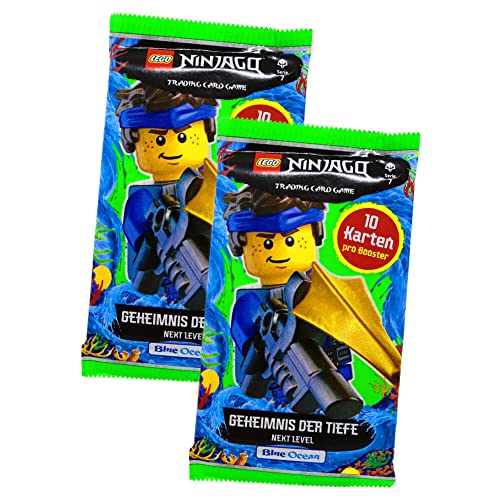 Lego Ninjago Karten Trading Cards Serie 7 - Geheimnis der Tiefe Next Level (2022) - Auswahl Sammelkarten Bundle + 10 Originale Hüllen (2 XL Booster) von STRONCARD