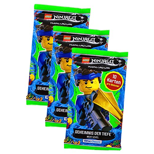 Lego Ninjago Karten Trading Cards Serie 7 - Geheimnis der Tiefe Next Level (2022) - Auswahl Sammelkarten Bundle + 10 Originale Hüllen (3 XL Booster) von STRONCARD