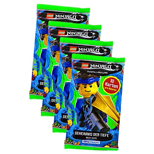 Lego Ninjago Karten Trading Cards Serie 7 - Geheimnis der Tiefe Next Level (2022) - Auswahl Sammelkarten Bundle + 10 Originale Hüllen (4 XL Booster) von STRONCARD
