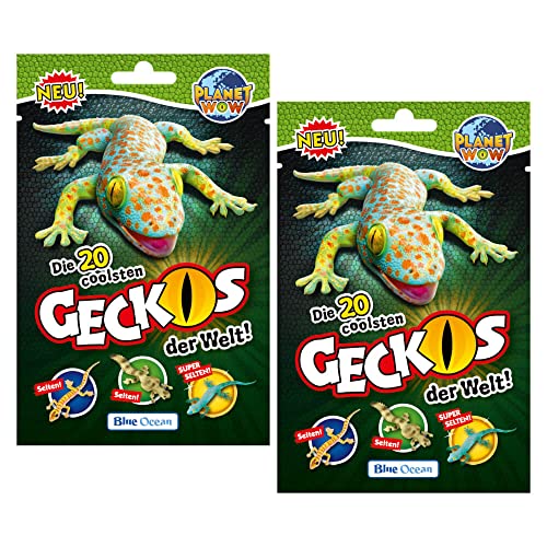 STRONCARD Blue Ocean Geckos Sammelfigur 2023 - Planet Wow Farbwechsel Figur - 2 Tüten + 10 Originale Hüllen von STRONCARD