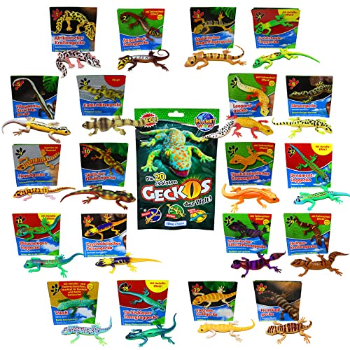 STRONCARD Blue Ocean Geckos Sammelfigur 2023 - Planet Wow Farbwechsel Figur - Alle 20 Figuren + 10 Originale Hüllen von STRONCARD