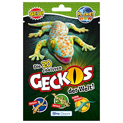 STRONCARD Blue Ocean Geckos Sammelfiguren 2023 - Planet Wow Farbwechsel Figur - 1 Tüte + 10 Originale Hüllen von STRONCARD