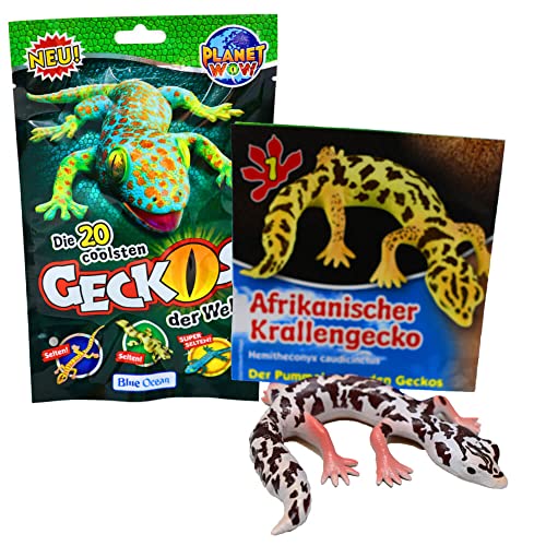 STRONCARD Blue Ocean Geckos Sammelfiguren 2023 - Planet Wow Farbwechsel - Figur 1. Afrikanischer Krallengecko + 10 Originale Hüllen von STRONCARD