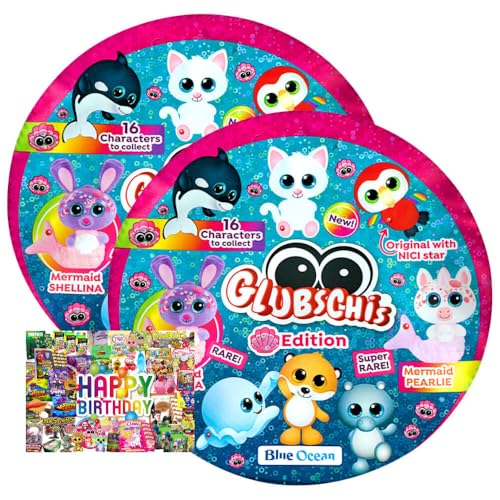 STRONCARD Bundle mit Blue Ocean Glubschis Sammelfigur Muschel Serie 4 - Glubschi Glitzer Figur - 2 Tüten - Exklusive Geburtstagskarte STRONCARD Bundle mit Blue Ocean Glubschis Sammelfigur Muschel Serie 4 - Glubschi Glitzer Figur - 2 Tüten - Exklusive Geburtstagskarte von STRONCARD