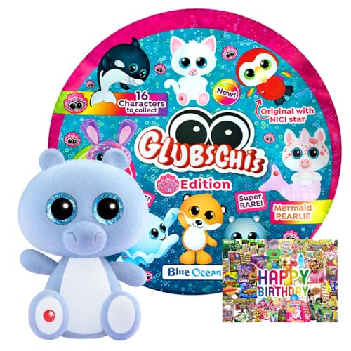 STRONCARD Bundle mit Blue Ocean Glubschis Sammelfigur Muschel Serie 4 - Glubschi Glitzer - Figur Figur Anso - Exklusive Geburtstagskarte STRONCARD Bundle mit Blue Ocean Glubschis Sammelfigur Muschel Serie 4 - Glubschi Glitzer - Figur Figur Anso - Exklusive Geburtstagskarte von STRONCARD