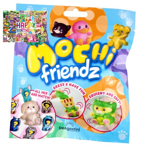 STRONCARD Bundle mit DeAgostini Mochi Friendz Sammelfiguren mit Wendekostüm Figur - 1 Tüte - Exklusive Geburtstagskarte von STRONCARD