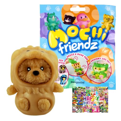 STRONCARD Bundle mit DeAgostini Mochi Friendz Sammelfiguren mit Wendekostüm Figur - Auswahl - Exklusive Geburtstagskarte (Figur Dennis (selten)) von STRONCARD