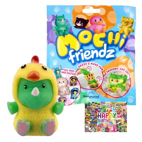 STRONCARD Bundle mit DeAgostini Mochi Friendz Sammelfiguren mit Wendekostüm Figur - Auswahl - Exklusive Geburtstagskarte (Figur Marvin) von STRONCARD