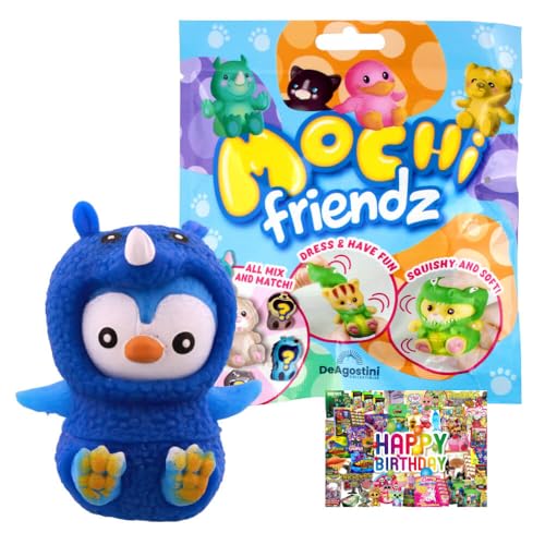 STRONCARD Bundle mit DeAgostini Mochi Friendz Sammelfiguren mit Wendekostüm Figur - Auswahl - Exklusive Geburtstagskarte (Figur Roger) von STRONCARD