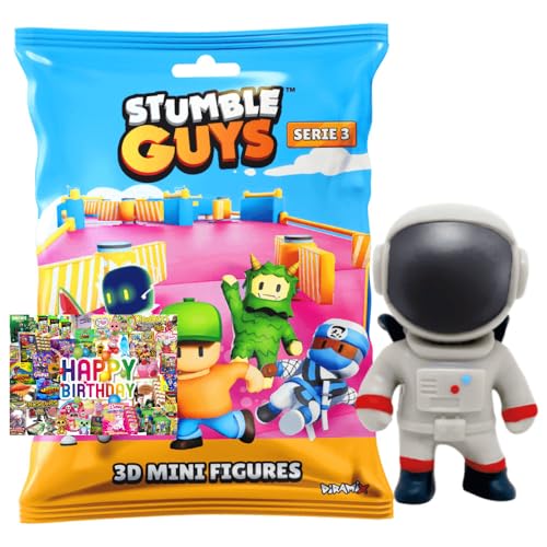 STRONCARD Bundle mit Stumble Guys 3D Sammelfiguren Serie 3 - Chrome Crystal - Auswahl + Exklusive Geburtstagskarte (Figur 16. Astronaut) von STRONCARD