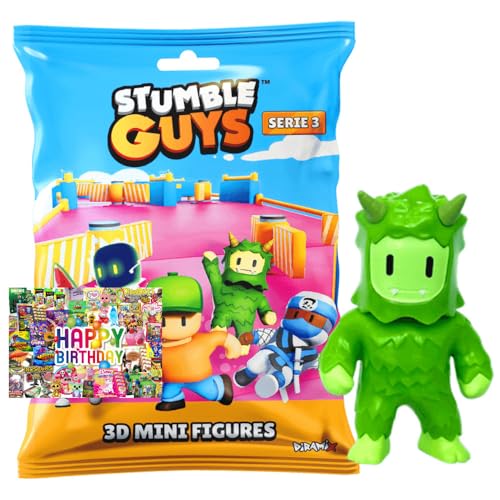 STRONCARD Bundle mit Stumble Guys 3D Sammelfiguren Serie 3 - Chrome Crystal - Auswahl + Exklusive Geburtstagskarte (Figur 19. Swamp Troll) von STRONCARD