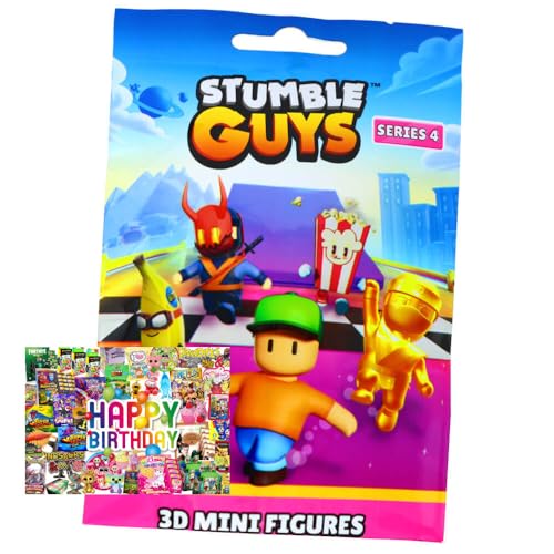 STRONCARD Bundle mit Stumble Guys 3D Sammelfiguren Serie 4 - Chrome Figur - 1 Tüte + Exklusive Geburtstagskarte STRONCARD Bundle mit Stumble Guys 3D Sammelfiguren Serie 4 - Chrome Figur - 1 Tüte + Exklusive Geburtstagskarte von STRONCARD