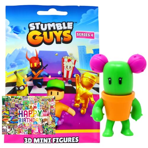 STRONCARD Bundle mit Stumble Guys 3D Sammelfiguren Serie 4 - Chrome Figur - Auswahl + Exklusive Geburtstagskarte (Figur 21. Pokey Stabbins) von STRONCARD