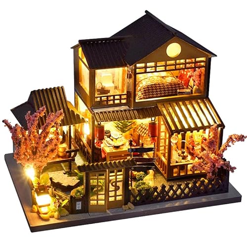 Book Nook Kits für Erwachsene, Miniaturhaus Puppenhaus Kit für Teenager, DIY Handwerk für Erwachsene, Bücherregal Dekor Gartenhaus mit LED-Licht, Geschenke für Familie und Freunde Book Nook Kits für Erwachsene, Miniaturhaus Puppenhaus Kit für Teenager, DIY Handwerk für Erwachsene, Bücherregal Dekor Gartenhaus mit LED-Licht, Geschenke für Familie und Freunde von STRUCWOOD