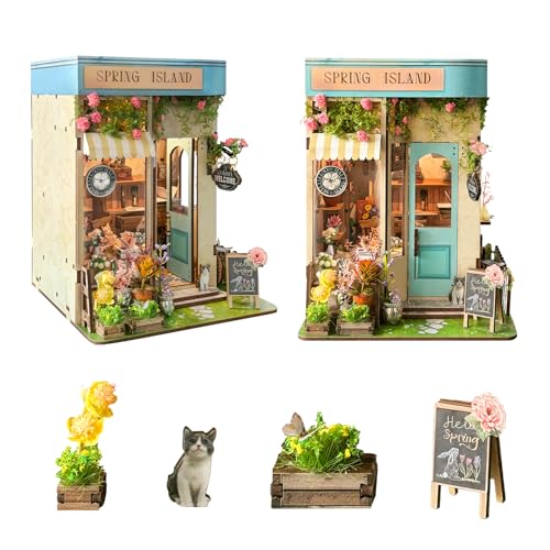 Buch-Ecke-Bausatz, DIY-Miniatur-Haus-Bausatz für Erwachsene Aktivität Mini-Puzzle Tiny Home Garden Dollhouse Kit Bücherregal Dekoration Geschenk für Frauen Teenager Handwerk Liebhaber （SQ-46） von STRUCWOOD