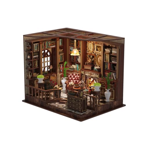 DIY Book Nook Kit - 3D Wooden Puzzle Miniature Tiny House Dollhouse Kit for Adults and Teens, Booknook Model Building Gift Kit Decor with LED Light von STRUCWOOD