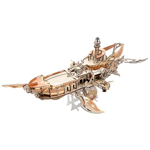 STRUCWOOD DIY 3D Holzpuzzle Wal Raumschiff, DIY Miniatur-Puppenhaus Mechanisches Modell für Erwachsene zum Bauen, Geschenke für Familie und Freunde – Walarche des Universums (Dawnlight Gold) von STRUCWOOD