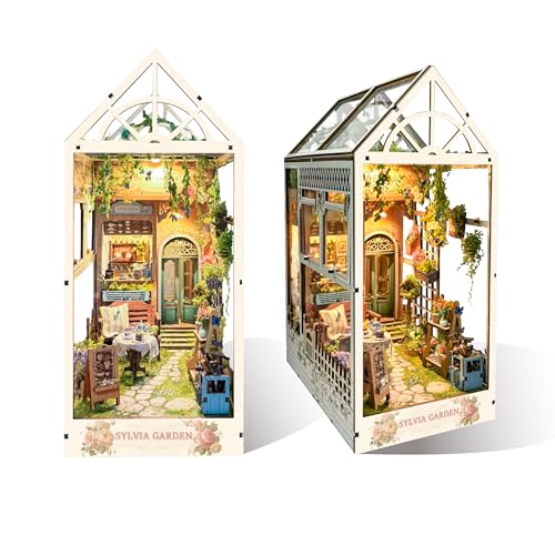 STRUCWOOD DIY Miniature House Book Nook Kit,Adults Wooden Dollhouse Kit Puzzle,Decoration Craftsmanship Hobbies Gifts (Sylvia Garden) von STRUCWOOD