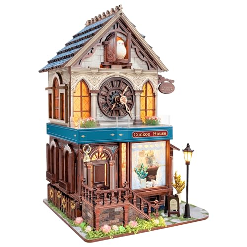 STRUCWOOD Miniaturhaus-Set - Tiny House Kit DIY Holz Puppenhaus Kit für Erwachsene Teen 3D Book Nook Craft Mini-Modellbausatz mit 3-Modi-Touch-Schalter - Kuckuckshaus (SQ-61) von STRUCWOOD