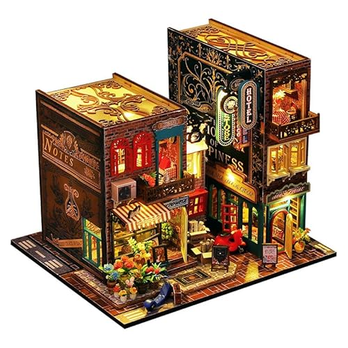 Strucwood Miniatur-Set für Bücherregal, Miniatur-Haus-Set, Geburtstagsgeschenk für Erwachsene, 3D-Puzzle, Puppenhaus aus Holz, süßes Modell (Carbrough) von STRUCWOOD