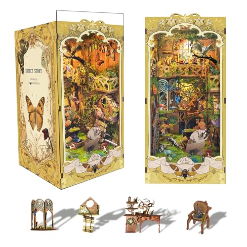 STRUCWOOD The Records of Insects Book Nook Kit For Adults LED Miniature Booknook Kit 3D Wooden Puzzle Toy For Teenagers Prefect Gift STRUCWOOD The Records of Insects Book Nook Kit For Adults LED Miniature Booknook Kit 3D Wooden Puzzle Toy For Teenagers Prefect Gift von STRUCWOOD