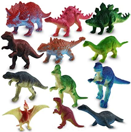 STUWU 24x Dinosaurier Figuren Kunststoff Sortiert 7cm Dinos Saurier Mitgebsel von STUWU